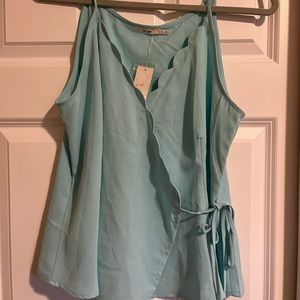 Mint green thin strap summer shirt